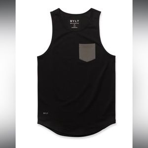 BYLT LUX Drop-Cut Pocket Tank (Black/Charcoal)